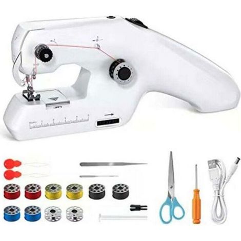 Machine À Coudre Portable - Double Fil - Pour Adultes Débutants - Alimentation Piles Ou Secteur - 1 Pièce (1/5)