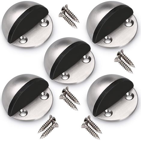 5 Türstopper, ovaler Türstopper, massiver Halbmond aus Edelstahl zum Schutz von Tür und Wand (5er-Set)