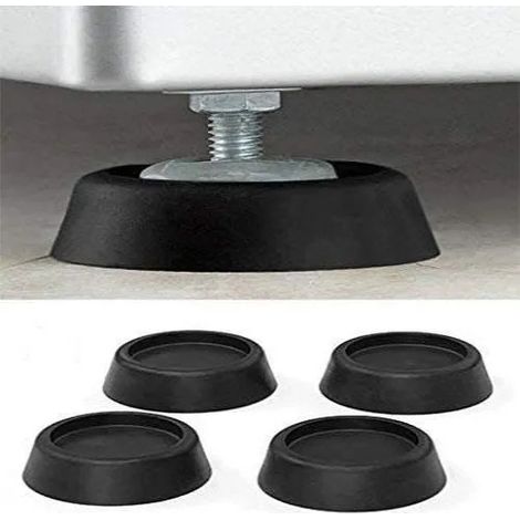 Pieds anti-vibration et anti-marche pour lave-linge YSTP - Lot de 4 patins en caoutchouc noir (1/4)
