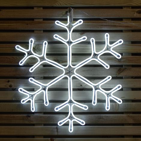 59cm x 56cm Light up Neon Flex Christmas Snowflake with Blue & White LEDs (1/5)