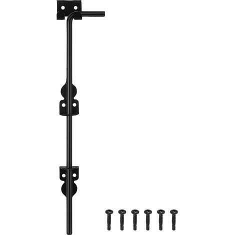 18" Canne Boulon Portail Drop Tige pour Bois Clôture, Fer Portail Quincaillerie Masses Loquet pour Bois Clôture et Maintien Porte, Métal Clôture Portail avec Noir Finition (1/5)