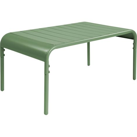 Rectangular steel garden coffee table Green 90x50x40 cm - Amelia (1/5)