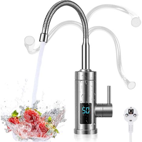 1 Robinet Électrique, Chauffage Instantané 3000 W, Affichage LED, Buse Rotative 360°, Cuisine Salle De Bain (1/5)