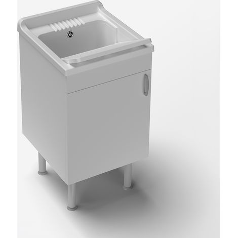 Meuble lave-linge en bois avec bac en résine Star 45 (1/4)