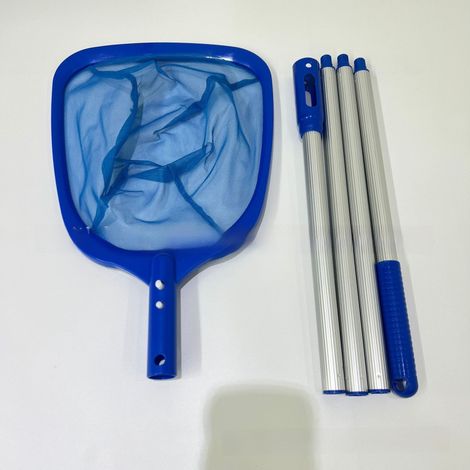 Filet Nettoyage Piscine avec Manche Télescopique en Aluminium - Épuisette à Feuilles Robustes pour Bassin Hors Sol (1/5)