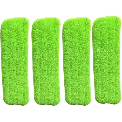 AMXCNOY Vadrouille plate à jet d'eau avec 3 chiffons en microfibre verte (1/4)