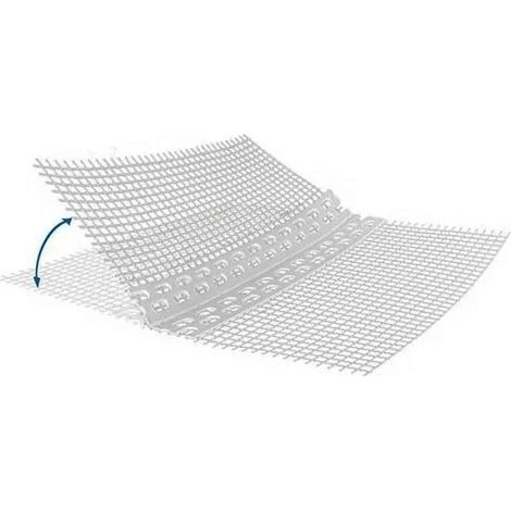 Paraspigolo regolabile in pvc con rete - rotolo 25 metri bianco