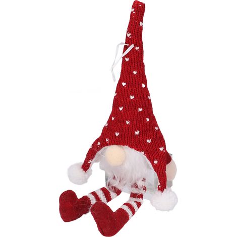 Décoration lumineuse LED Gnome de Noël, ornement de sapin de Noël, suspension pour la maison, fête, rouge YV0036701 (1/5)