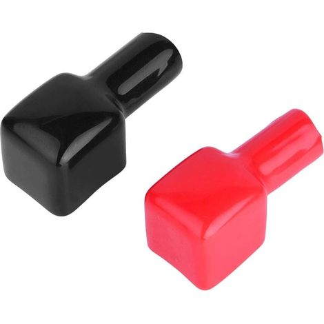 Couvre-bornes de Batterie, Paire de Couvre-bornes de Batterie Rouge et Noir Accessoire de Remplacement Positif et Négatif, pour la Protection des Bornes de Batterie de Moto (1/5)