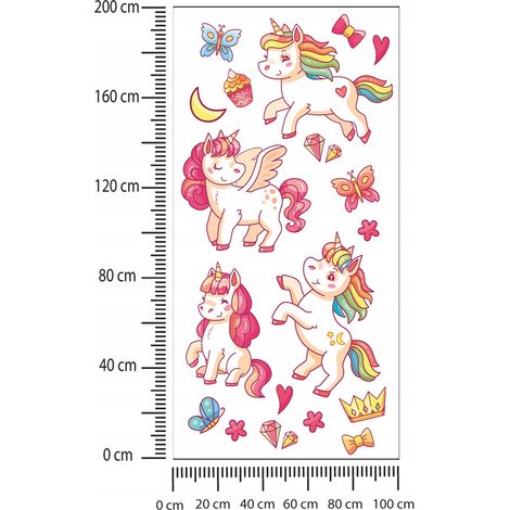 Adesivi per bambini Unicorni colorati 100x200cm (1/2)