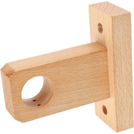 Support De Tringle à Rideau en Bois Massif 3 Cm, Design Carré, Décoratif - Support De Tringle à Rideau en Bois Massif 3 Cm, Design Carré, Décoratif (1/5)