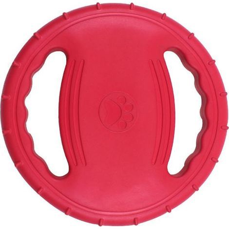 Disque volant pour chien en EVA de haute qualité avec double poignée, jouet pour chien, activités de plein air, antidérapant, rouge (1/4)