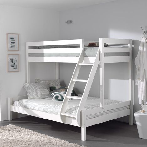 Vipack Pino 90x200 e 140x200 Letto a castello con molle - Bianco (1/3)