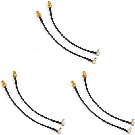 Convient pour le câble adaptateur SMA femelle vers TS9 mâle d'antenne 4G à 6 broches, 15 cm, lot de 2, compatible avec les routeurs d'antenne externe des séries E5372, E5577, E5786 et E5787.