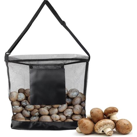 Panier De Récolte Polyvalent,Sacs de recherche de nourriture de champignons de grande capacité avec bandoulière réglable (1/5)