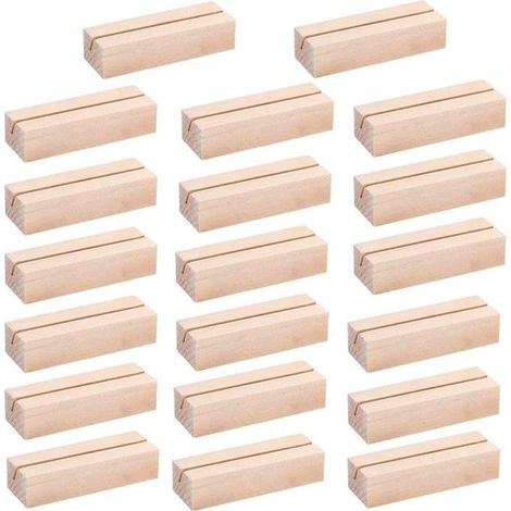 20 portacarte in legno per segnaposto, supporti per foto e decorazioni da tavolo. (1/5)