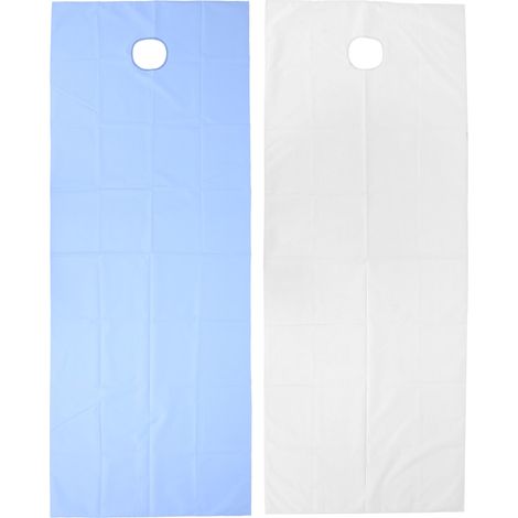 2 pièces Protections jetables pour table de massage - Alèses imperméables et respirantes en polyester pour instituts de beauté (Blanc Bleu) (1/5)