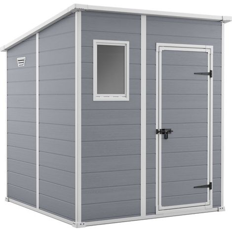 Keter – Abri de jardin résine 183,5x185 cm – Hauteur 200 cm – Ventilation et fenêtre fixe – Sol inclus pour outils propres et secs (1/10)