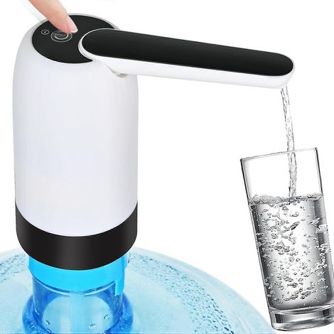Distributeur de bouteille d'eau ZENGO de 5 gallons avec pompe, pompe à eau électrique rechargeable par USB, b) Blanc classique (1/5)