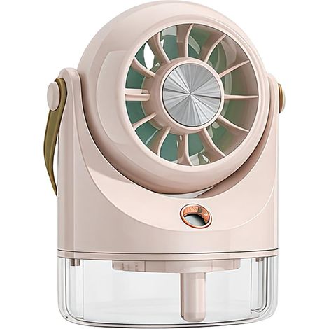 Mini-Ventilateur Bureau - Rafraîchissement estival - Brumisation USB vitesses réglables - Intérieur extérieur - Rose clair (1/4)