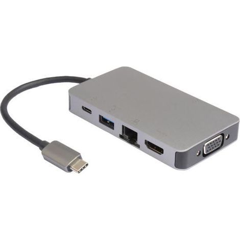 MicroConnect USB-C 2 x USB3.0 A RJ45 HDMI VGA, (1/2)