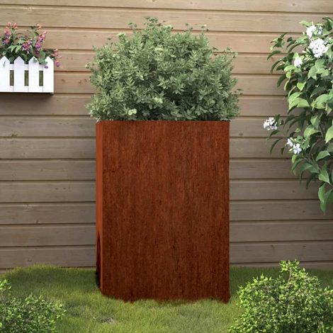 Jardinière, Pot de fleurs 42x38x75 cm acier corten BVM62522 (1/5)