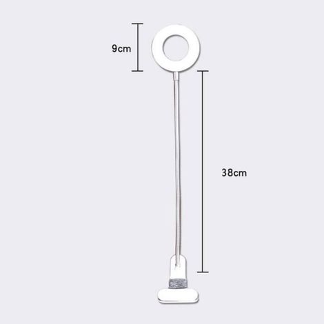 Lampe À Pince LED - 2 Couleurs Blanc/Jaune - Réglable Et Pliable - Protection Des Yeux Sans Scintillement - Rechargeable USB - 38 X 9 Cm - 1 Pièce (1/4)