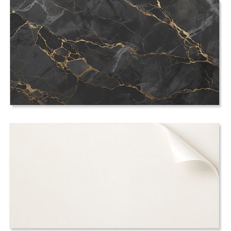 Panel de vinilo autoadhesivo para cocina, 120x60 cm, elegante m谩rmol con vetas.