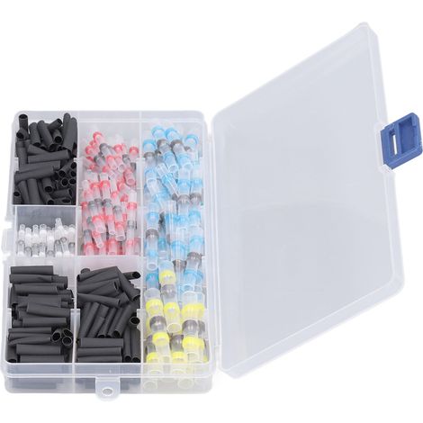 Kit étanche de connecteurs électriques marins avec gaine thermorétractable, bornes isolées à souder, assortiment de cosses pour câblage bateau (1/5)
