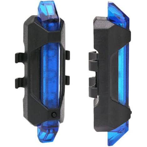Lumière de vélo arrière, arrière-plan de vélo Taire à vélo étanche à vélos pour combinaisons LED lampe de la queue de montagne LED,2Pcs(bleu) (1/5)