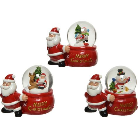 Palla di Neve con Babbo Natale 8 cm. Pezzo Singolo
