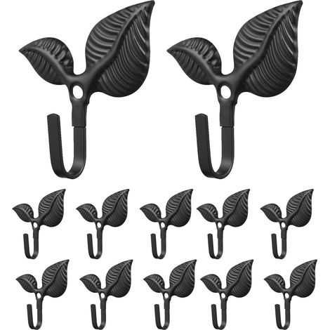 Lot de 12 crochets muraux décoratifs en forme de feuille