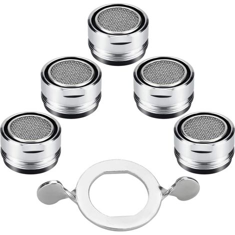 Lot de 5 filtres robinet cuisine 24 mm, filtre aérateur cuisine, diffuseur Roca + 5 joints caoutchouc + 1 clé (1/5)
