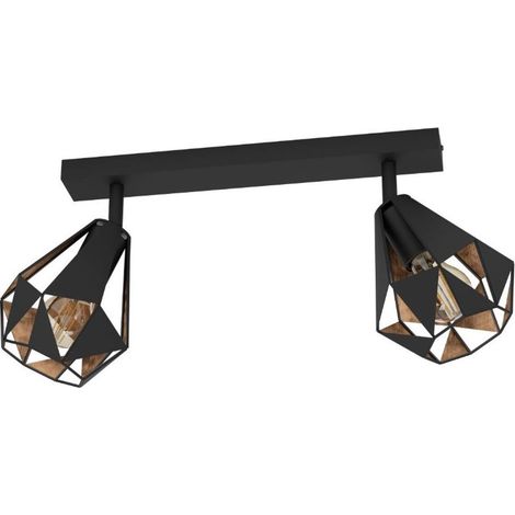Lampe de plafond noire Carlton 7 2L - avec cuivre - 43716 (1/3)