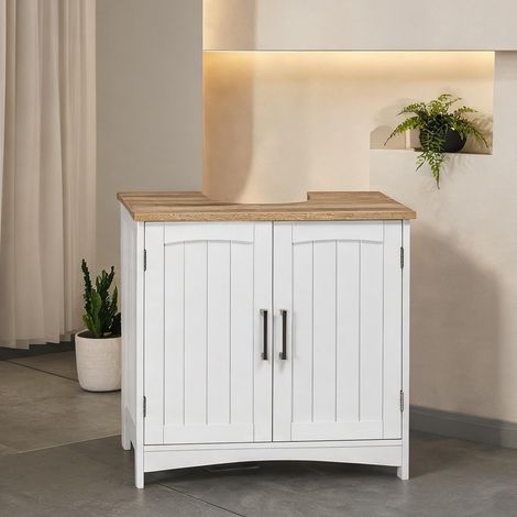 Meuble de salle de bain color Legno Bianco en MDF 60 x 33 x 60 cm (1/5)