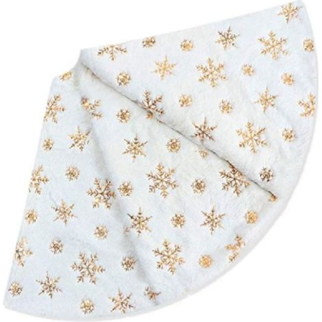 Jupe D'Arbre de NoëL Blanc éPais Polyester Arbre de NoëL Joyeux DéCoration Ornement Nouvel un pour la Mise en Page de ScèNe à la (1/4)
