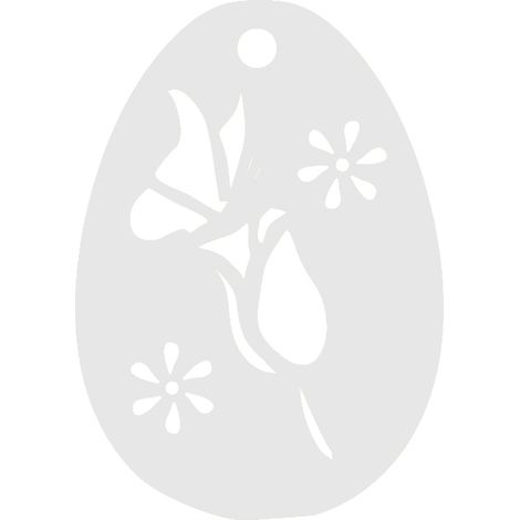3. Lampada a sospensione a forma di uovo, traforata, con motivo di tulipani e farfalle, decorazione bianca per finestre.