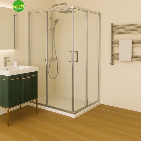 Lato doccia telescopico Danubio Silqua by Mobo trasparente spess. 6mm h 195 x 68/70 cm (1/3)