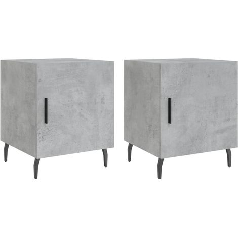 Set di 2 comodini con vano con anta 40 x 40 x 50 cm multistrato grigio DEC035392