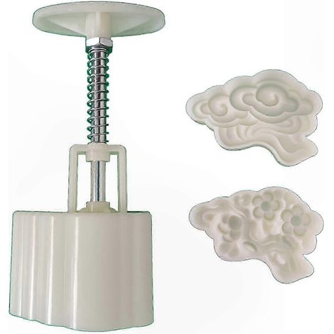 Niedliche, kiefernförmige Backform (50 g), Mondkuchenausstecher, Kunststoff-Handstempel, Backwerkzeug, Küchenaccessoire (1/5)