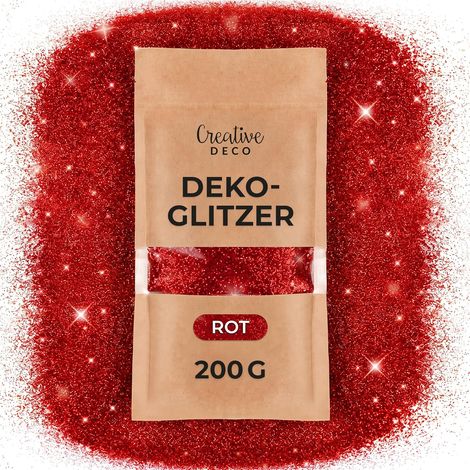 Glitzerpulver Holografisch 200 g Feinkörnig 0,2 mm Rot