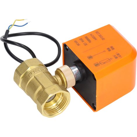 Vanne à bille motorisée 2 fils 2 voies normalement ouverte DN25 Laiton ABS Moteur synchrone AC220V (1/5)