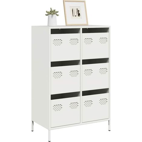 Highboard Weiß 68x39x101,5 cm Stahl