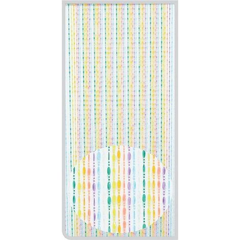 TrAdE Shop Traesio - Tenda Moschiera Con Fili Perline Decoro Multicolore In Pvc 120x230cm Tpl07 017337 - (1/3)