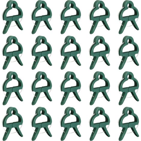 Lot de 20 clips d'attache pour plantes, supports, tuteurs, pince pour arbustes, potagers - Grande taille - Linxor (1/5)