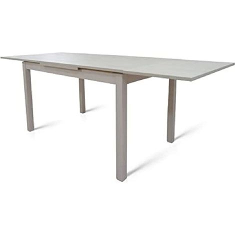 Table de salle à manger extensible, Table moderne avec rallonges, Console extensible, cm 80x130 / 210h76, Couleur frêne blanc (1/5)