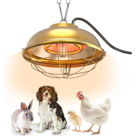 Lampe chauffante 300 W pour poulailler - Convient aux poussins, canards, lapins, etc. - 1 pièce, 20 cm (1/5)