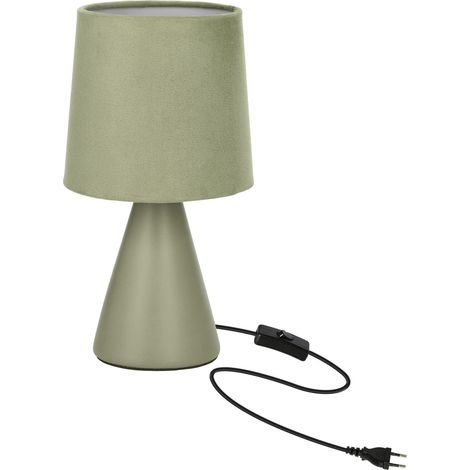 Lampe de chevet minimaliste vert grisé velours E14 40W (1/3)