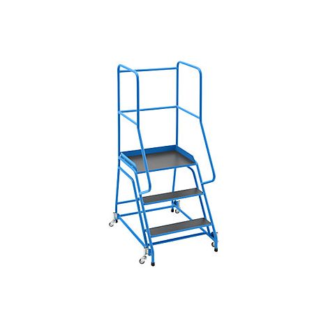 Escalera con tarima  rodante  plataforma y peldaños de