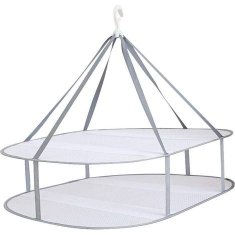 Suspendus séchoir à Pull - Cintre à Maille Pliable à 2 Niveaux - pour Chandail, délicat et Maillot de Bain (1/5)